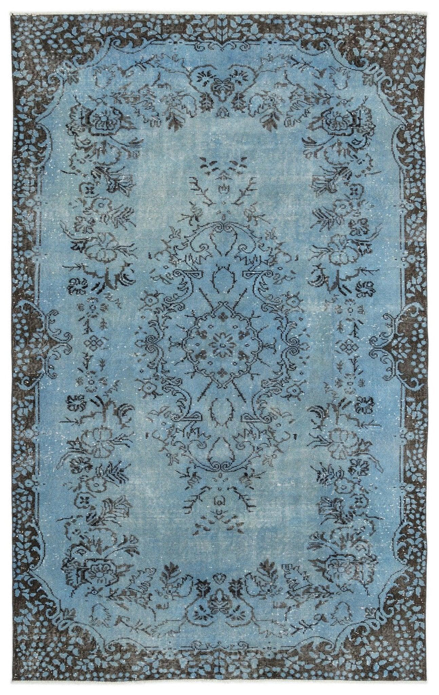 Gri Krem Eskitme Klasik Yün Halı 175x282