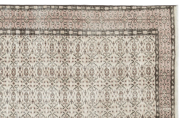 Antrasit Bej Anadolu Eskitme Geometrik Yün Halı 170x280 - Özel Seri