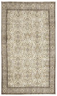 Cream Rug with Beige Floral Pattern 172x292 cm (5'8" x 9'7")