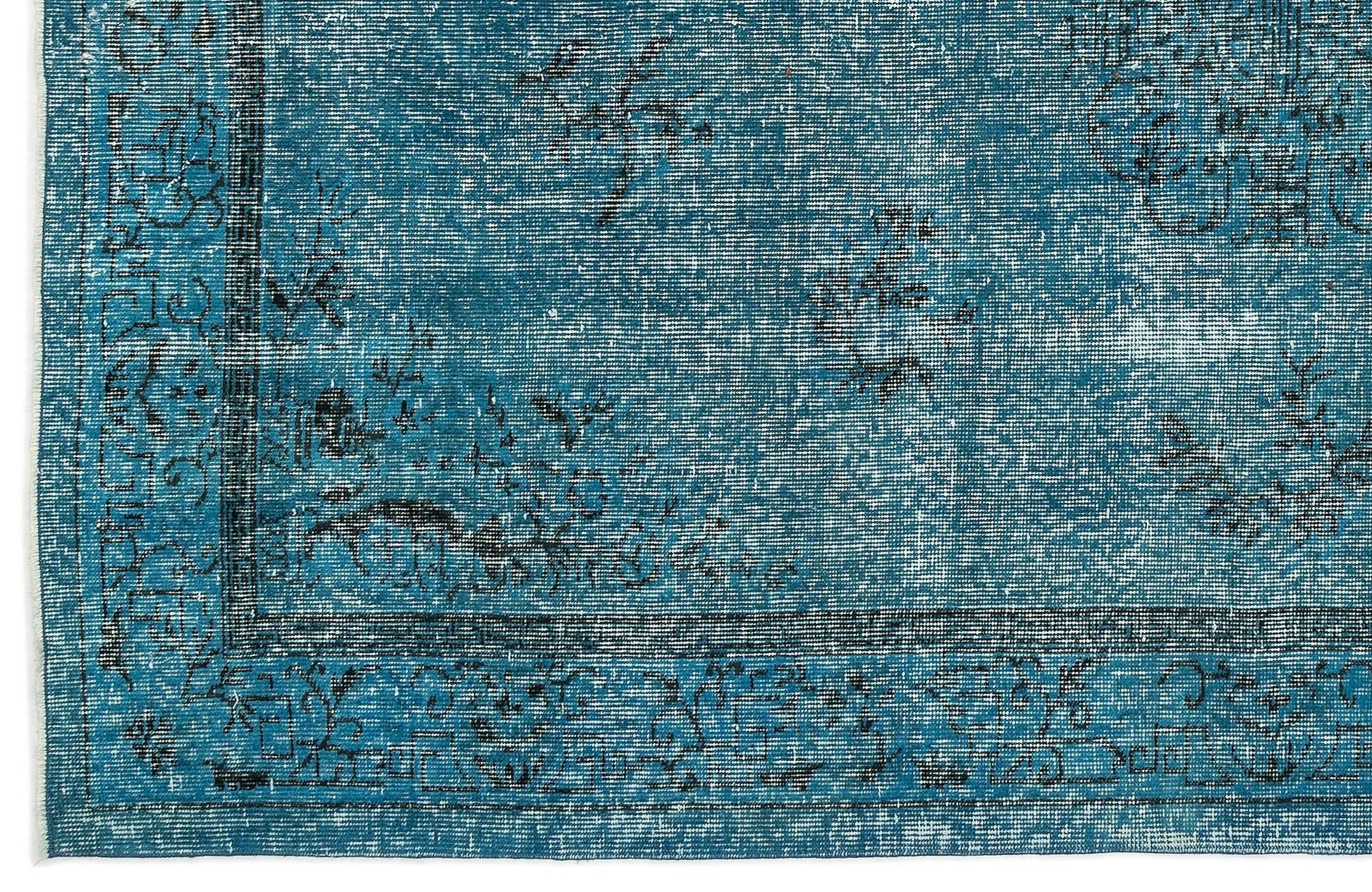 Beyaz Gri Eskitme Geometrik Yün Halı 167x253