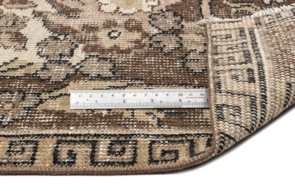 Bej Gri Anadolu Eskitme Geometrik Yün Halı 173x267 - Özel Seri