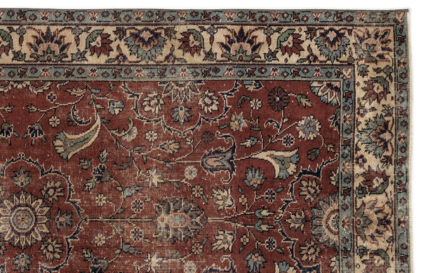 Bej Gri Anadolu Eskitme Madalyonlu Yün Halı 165x269 - Özel Seri