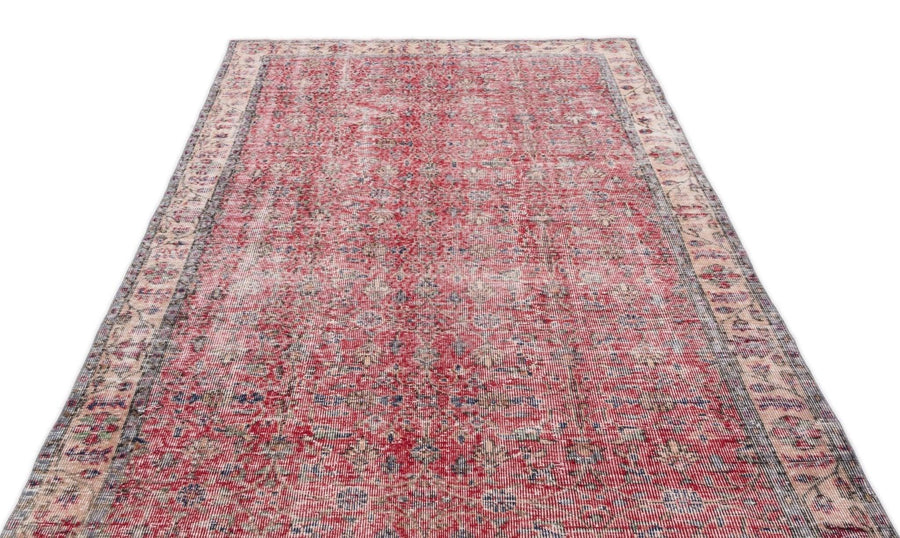 Bej Gri Anadolu Eskitme Geometrik Yün Halı 161x276 - Özel Seri