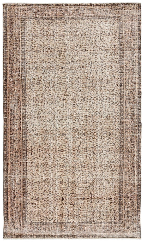 Bej Krem Anadolu Eskitme Madalyonlu Yün Halı 161x270 - Özel Seri