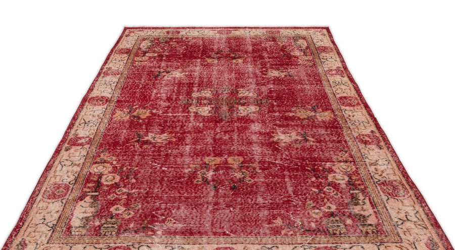 Bej Krem Anadolu Eskitme Madalyonlu Yün Halı 178x295 - Özel Seri