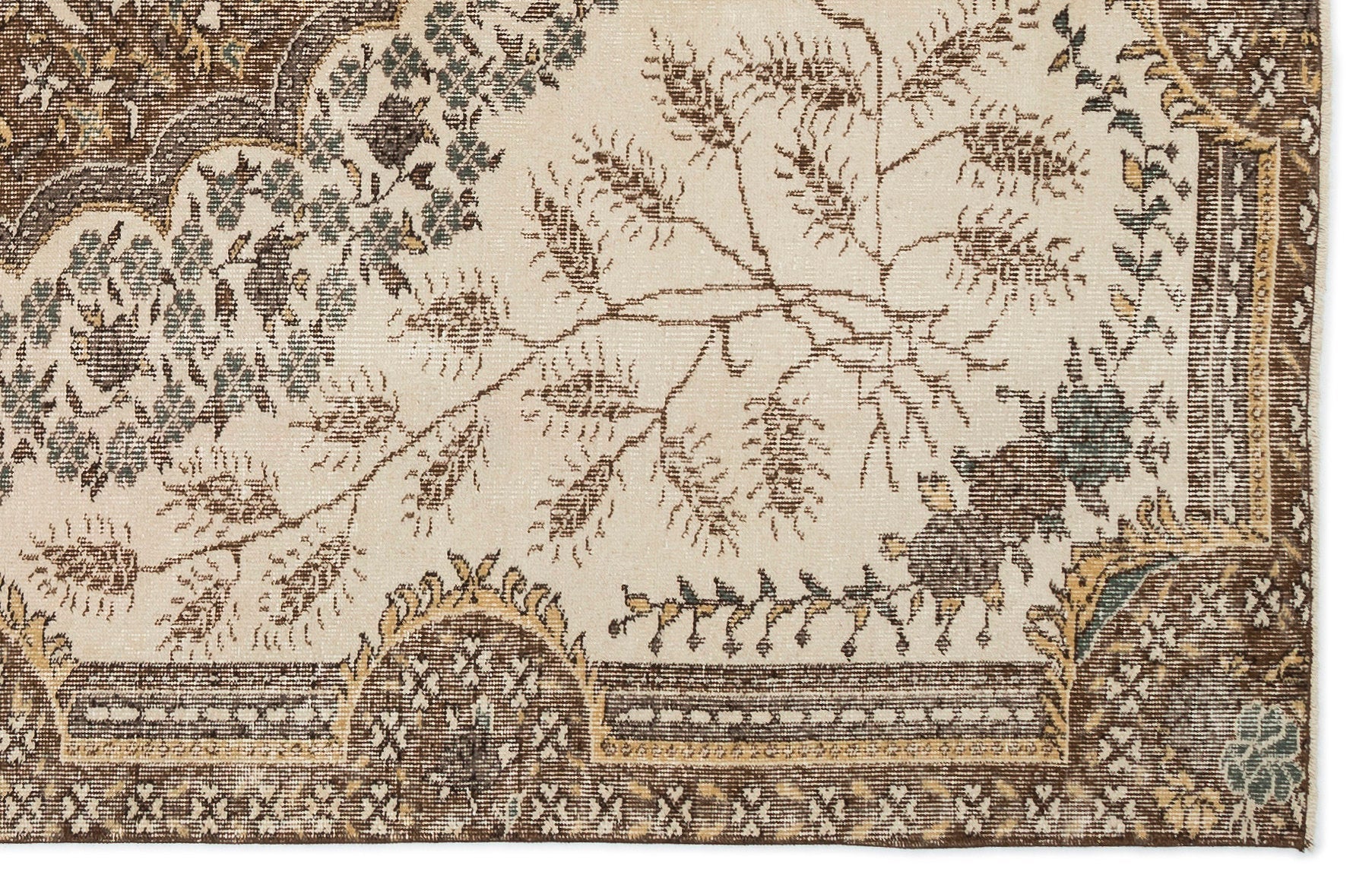 Atina 14303 Bej Eskitme Yün El Dokuma Halısı 167 x 262 - El Dokuma - HALI.NET