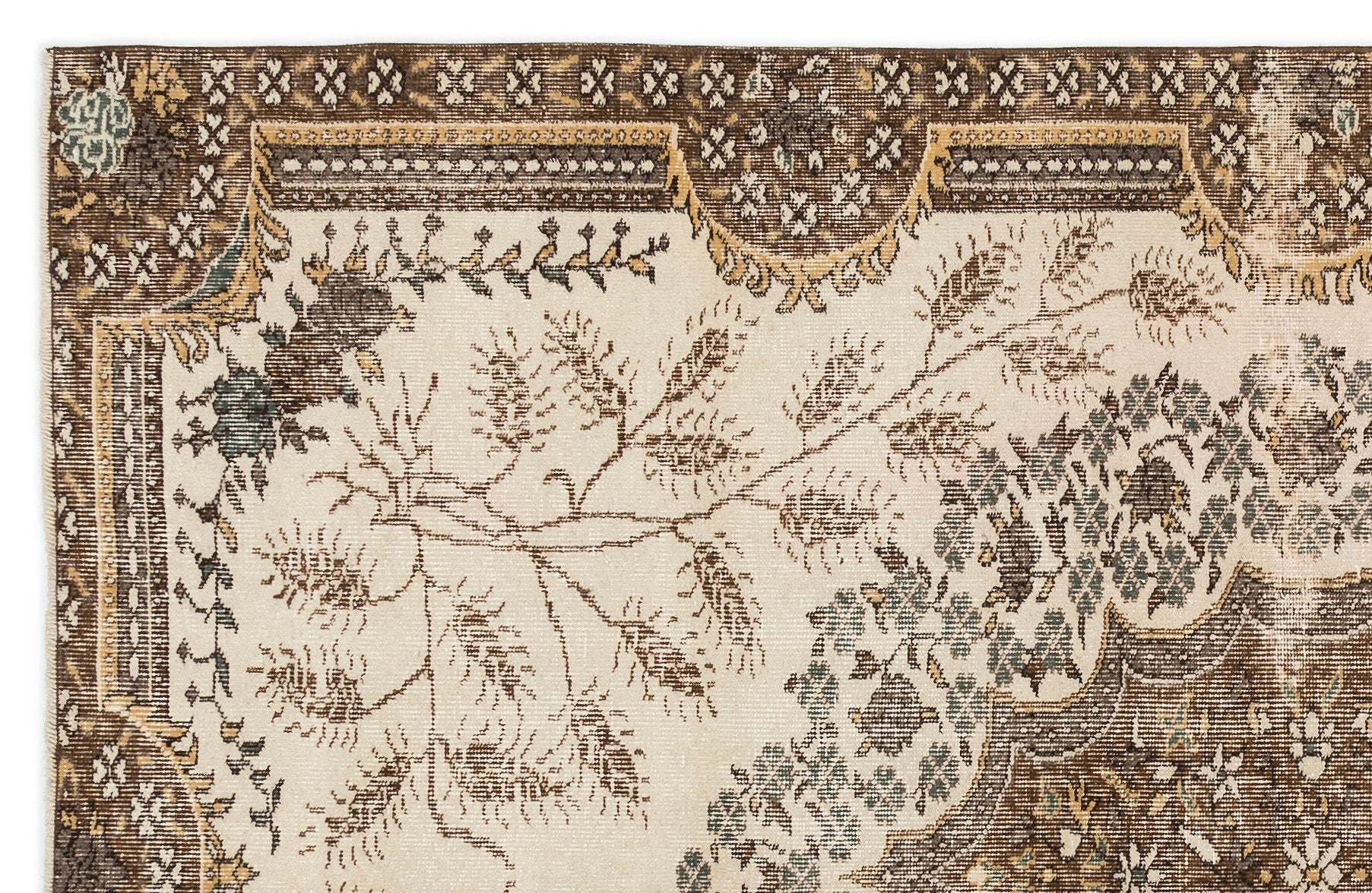 Atina 14303 Bej Eskitme Yün El Dokuma Halısı 167 x 262 - El Dokuma - HALI.NET