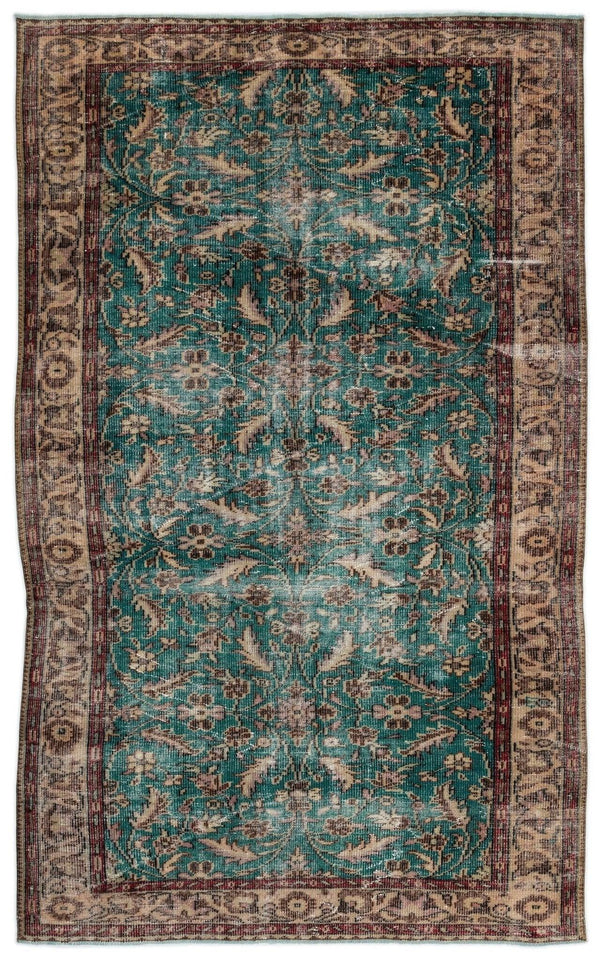 Bej Krem Anadolu Eskitme Çiçekli Yün Halı 175x286 - Özel Seri