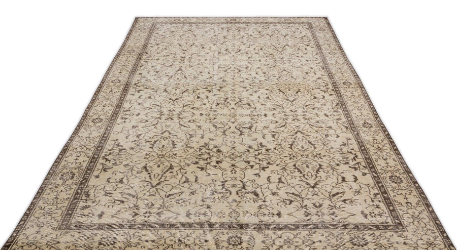 Bej Krem Anadolu Eskitme Klasik Yün Halı 186x302 - Özel Seri