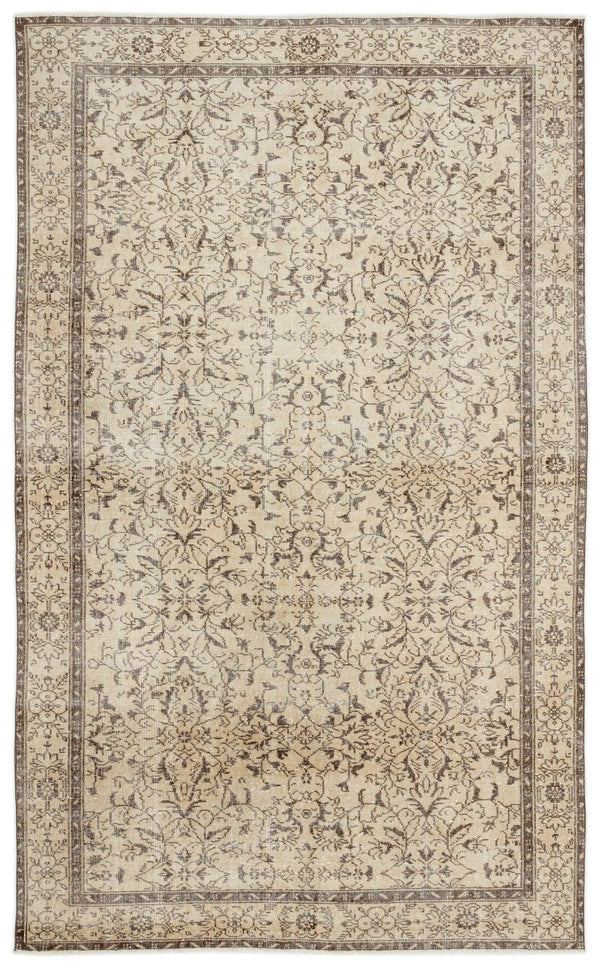 Bej Krem Anadolu Eskitme Klasik Yün Halı 186x302 - Özel Seri