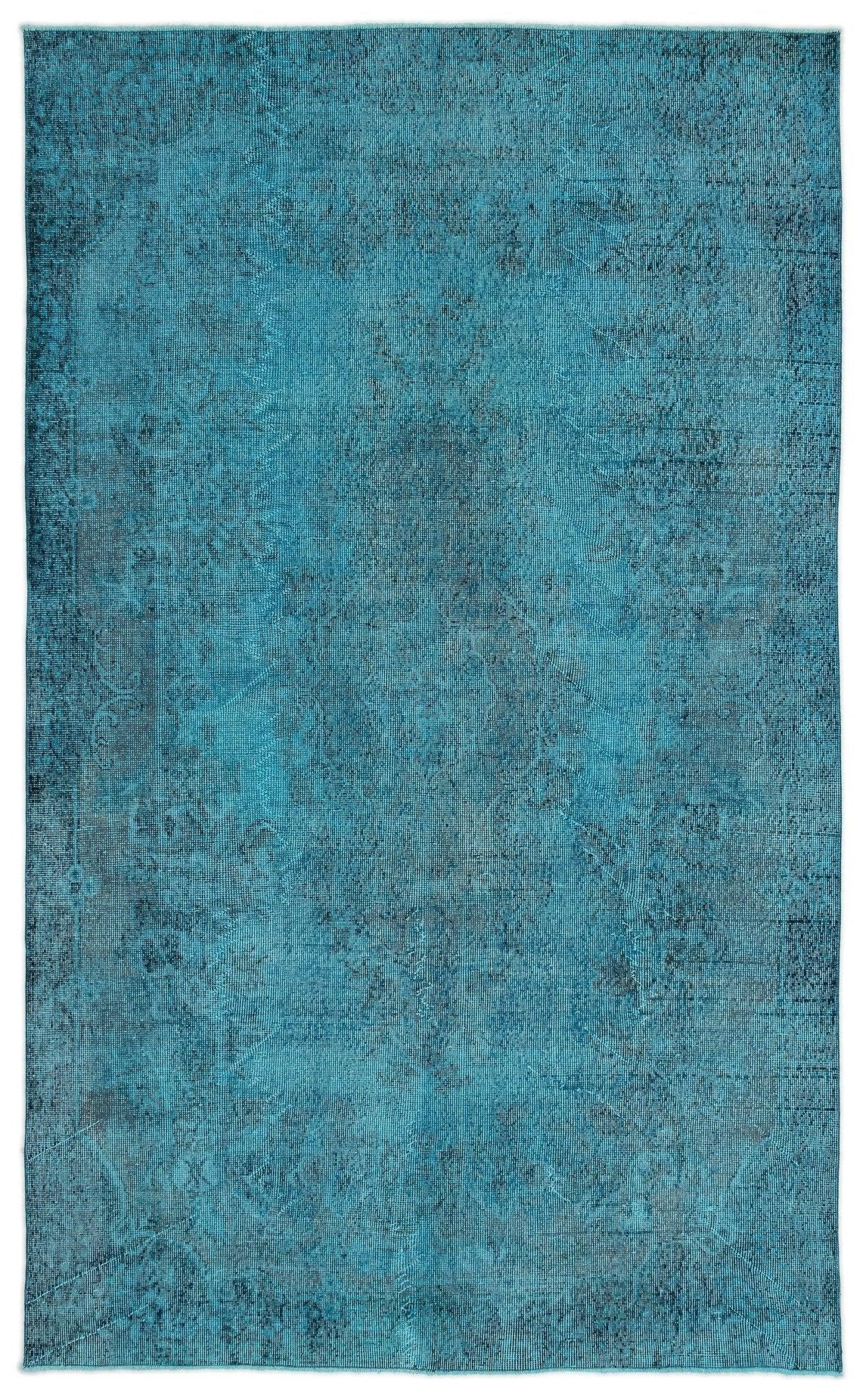 Gri Mavi Bohem Eskitme Yün Halı 180x288