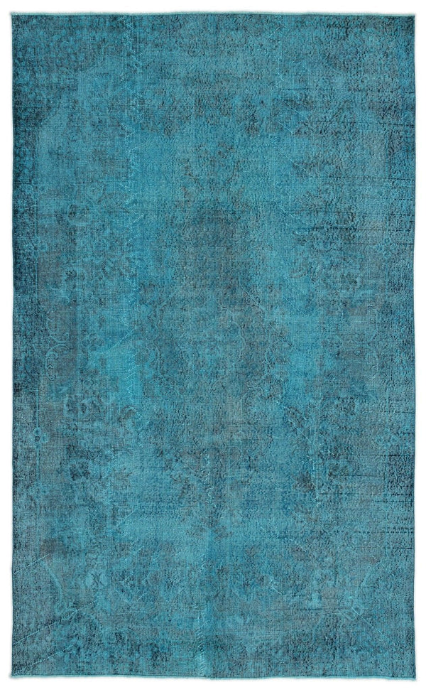 Gri Mavi Bohem Eskitme Yün Halı 180x288