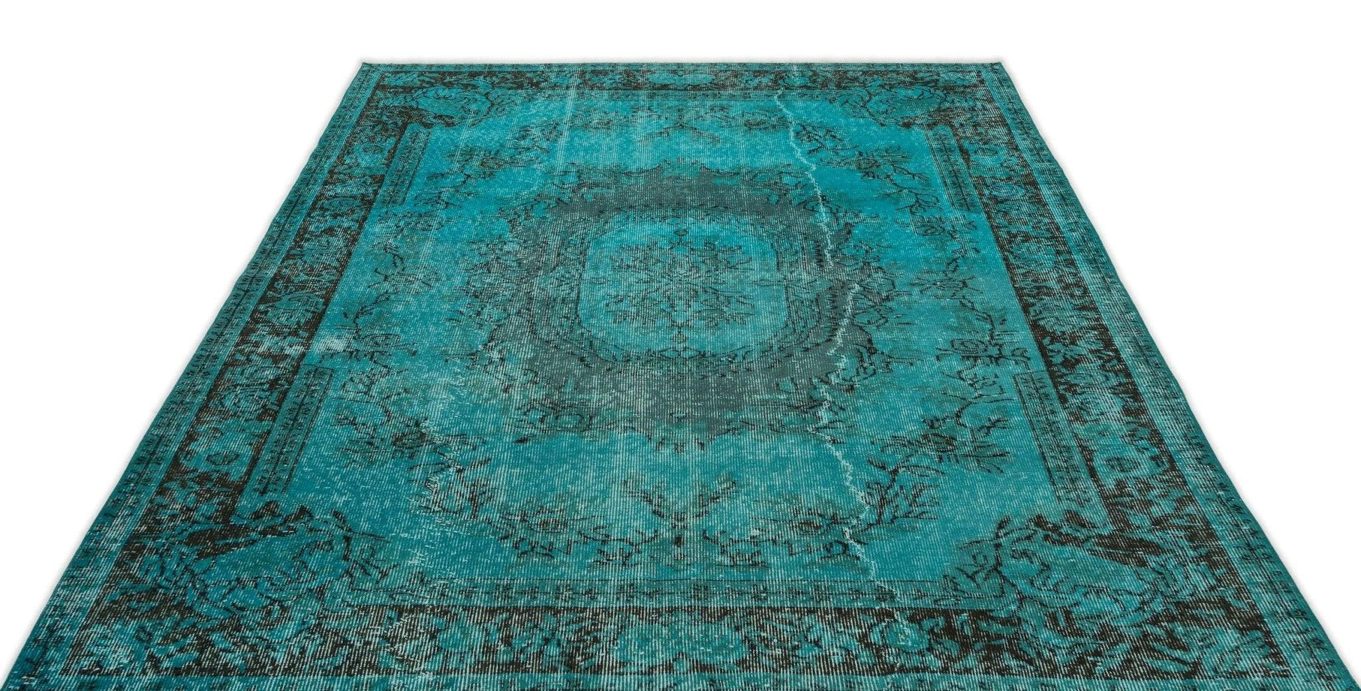 Gri Siyah Eskitme Klasik Yün Halı 178x265