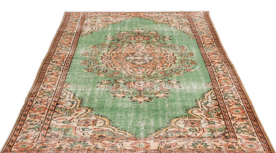 Bej Krem Anadolu Eskitme Madalyonlu Yün Halı 181x281 - Özel Seri