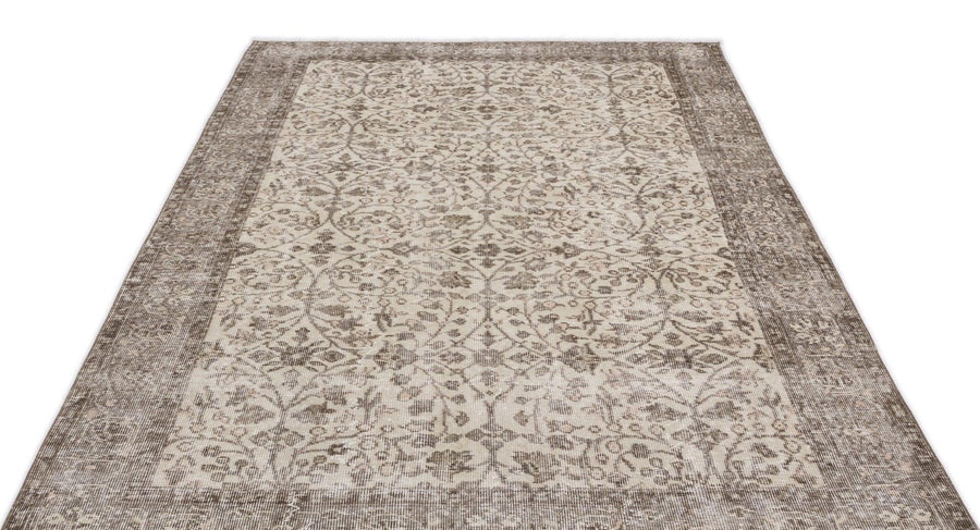 Bej Krem Anadolu Eskitme Geometrik Yün Halı 180x280 - Özel Seri
