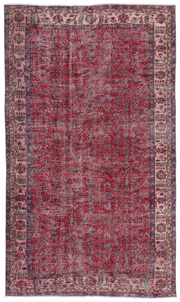 Antrasit Krem Anadolu Geometrik Çiçekli Yün Halı 166x280 - Özel Seri