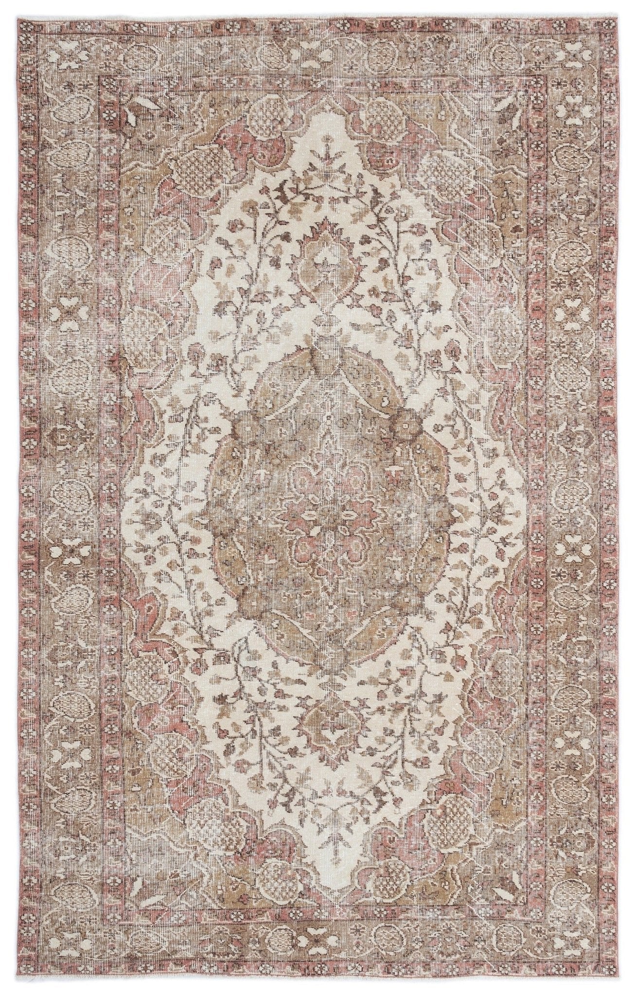 Atina 15599 Bej Eskitme Yün El Dokuma Halısı 175 x 280 - El Dokuma - HALI.NET