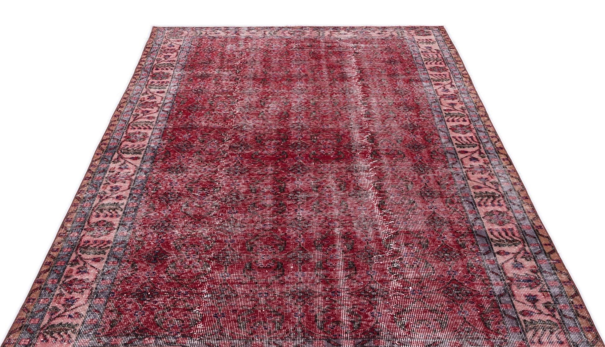 Atina 15804 Kırmızı Eskitme Yün El Dokuma Halısı 167 x 281 - El Dokuma - HALI.NET