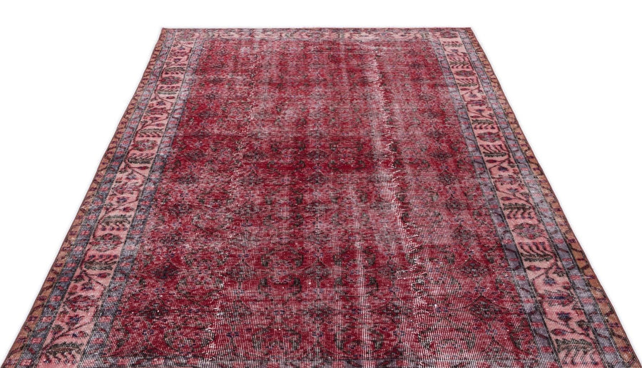 Antrasit Gri Anadolu Eskitme Geometrik Yün Halı 167x281 - Özel Seri