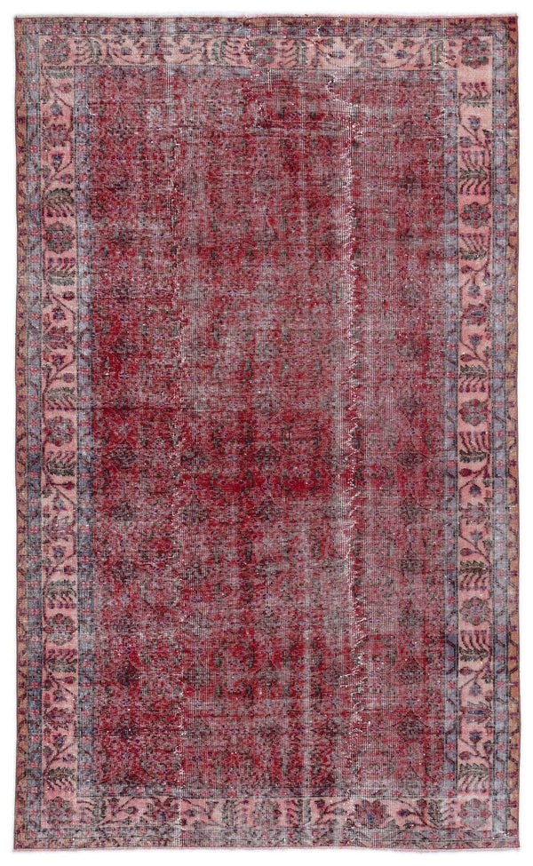 Antrasit Gri Anadolu Eskitme Geometrik Yün Halı 167x281 - Özel Seri