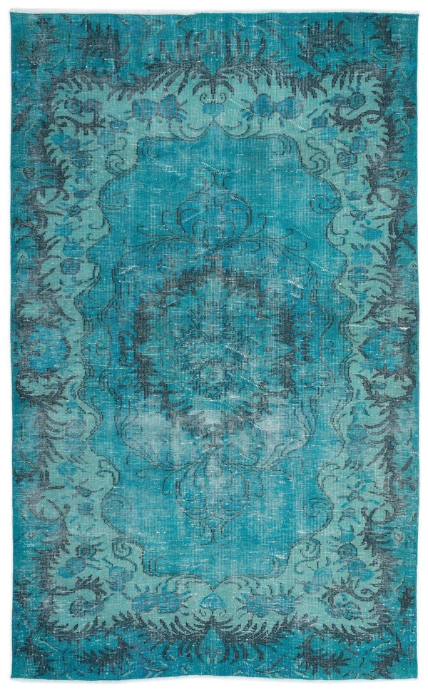 Gri Mavi Eskitme Klasik Yün Halı 180x293