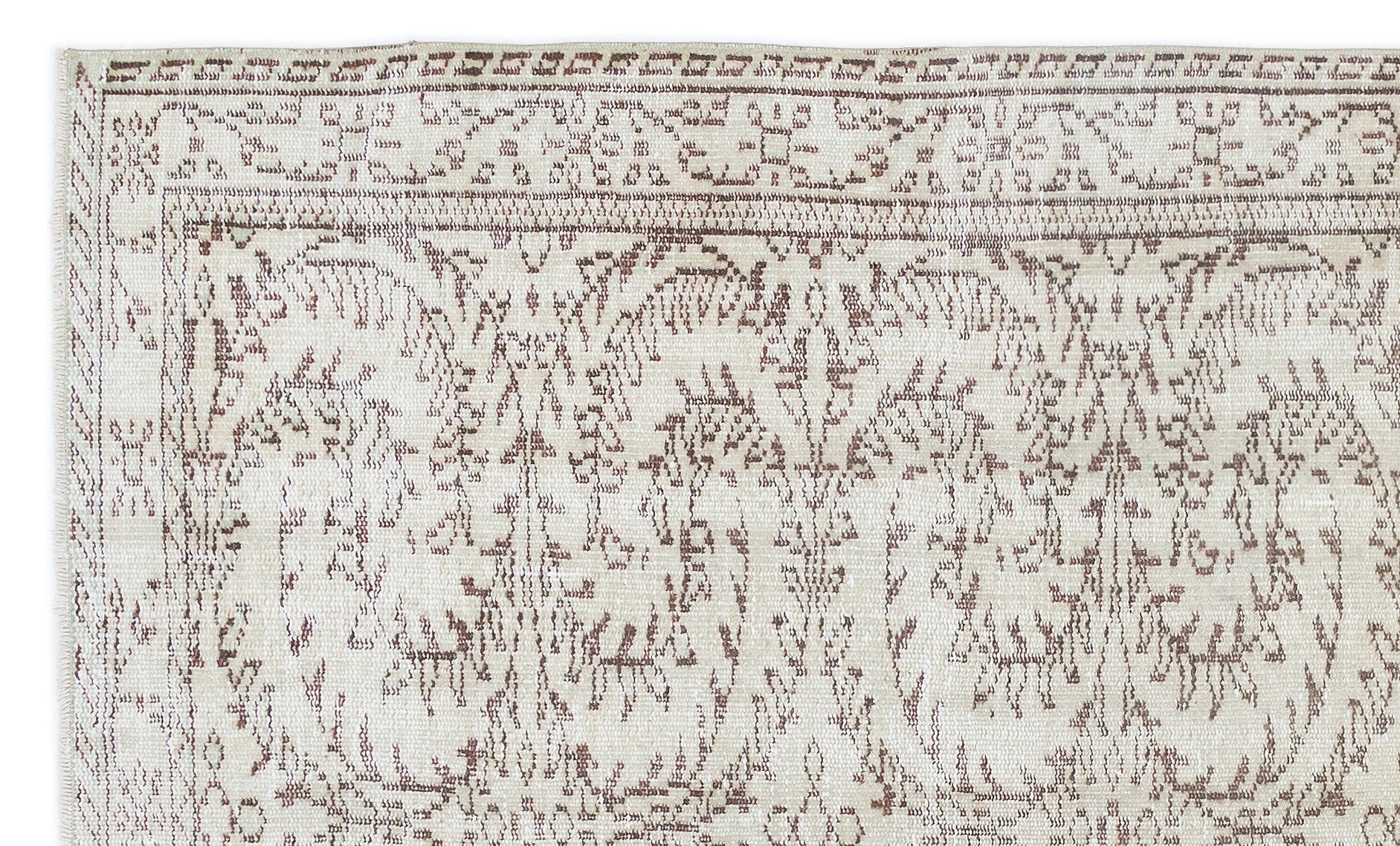 Atina 16144 Krem Eskitme Yün El Dokuma Halısı 150 x 260 - El Dokuma - HALI.NET