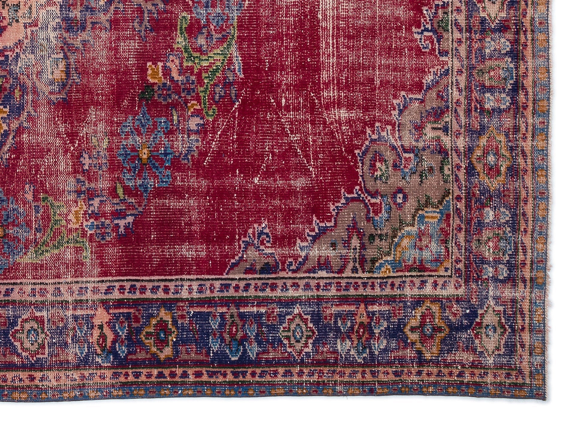 Atina 16292 Kırmızı Eskitme Yün El Dokuma Halısı 197 x 272 - El Dokuma - HALI.NET