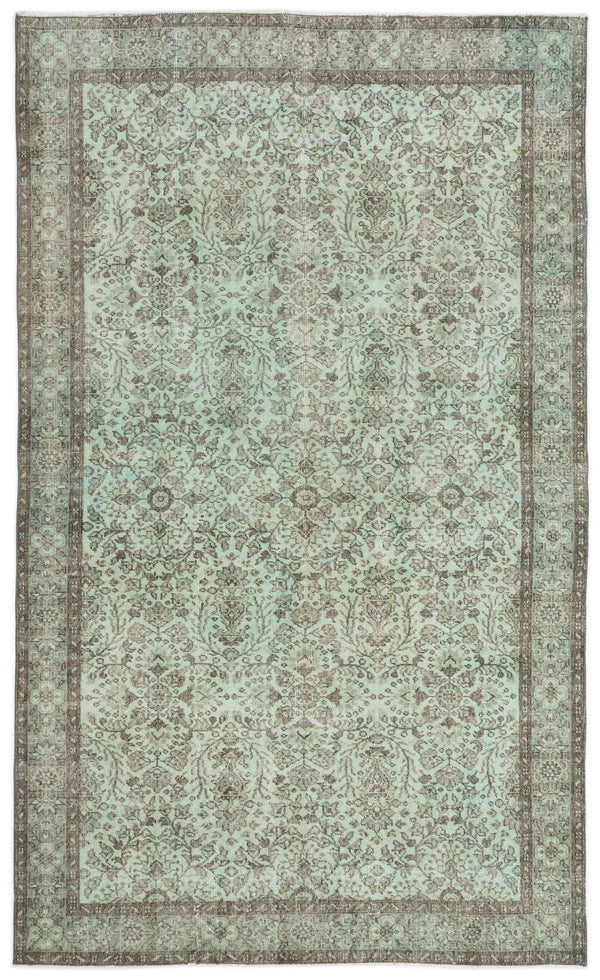 Antrasit Krem Anadolu Eskitme Çiçekli Yün Halı 175x293 - Özel Seri