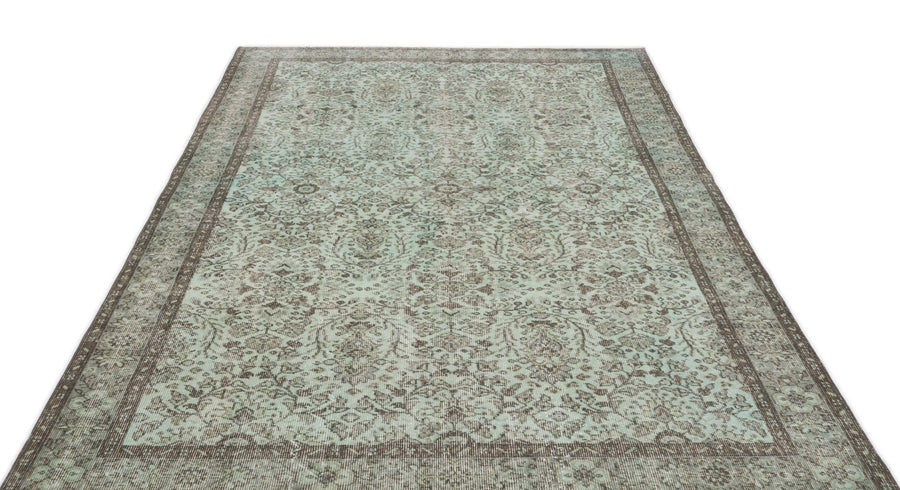 Antrasit Krem Anadolu Eskitme Çiçekli Yün Halı 175x293 - Özel Seri
