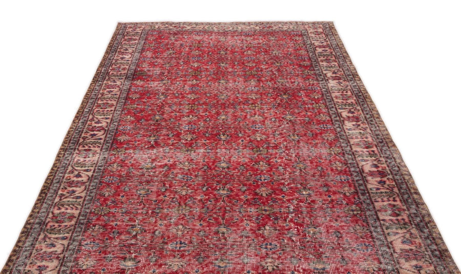 Bej Krem Anadolu Eskitme Geometrik Yün Halı 165x283 - Özel Seri