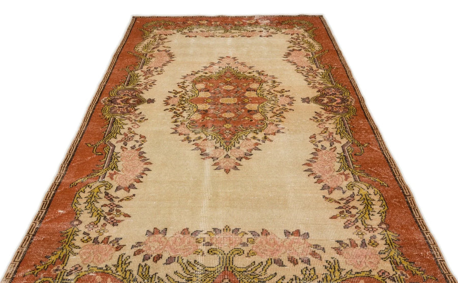 Antrasit Bej Anadolu Eskitme Geometrik Yün Halı 172x306 - Özel Seri