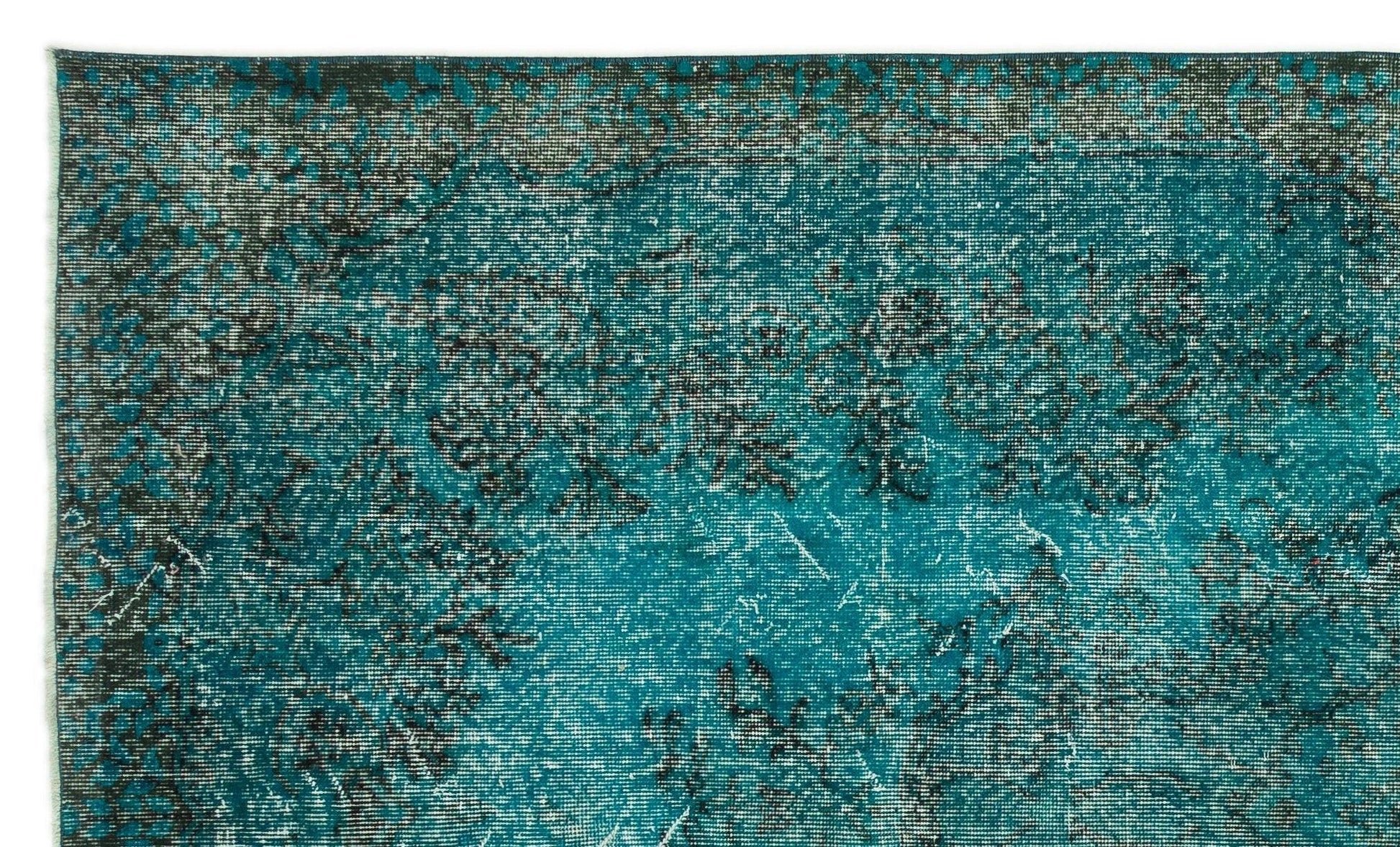 Beyaz Gri Eskitme Madalyonlu Yün Halı 168x281