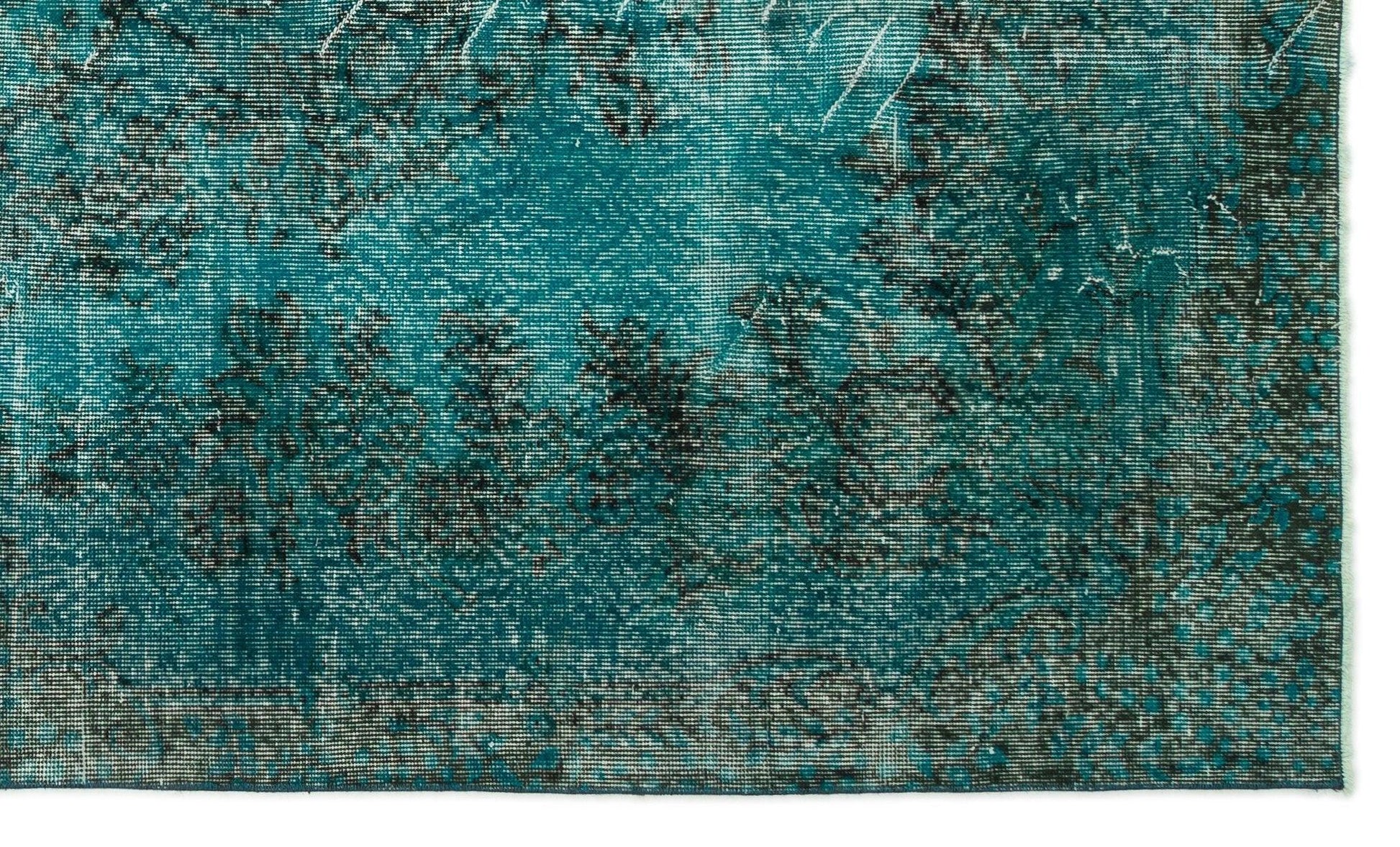 Beyaz Gri Eskitme Madalyonlu Yün Halı 168x281
