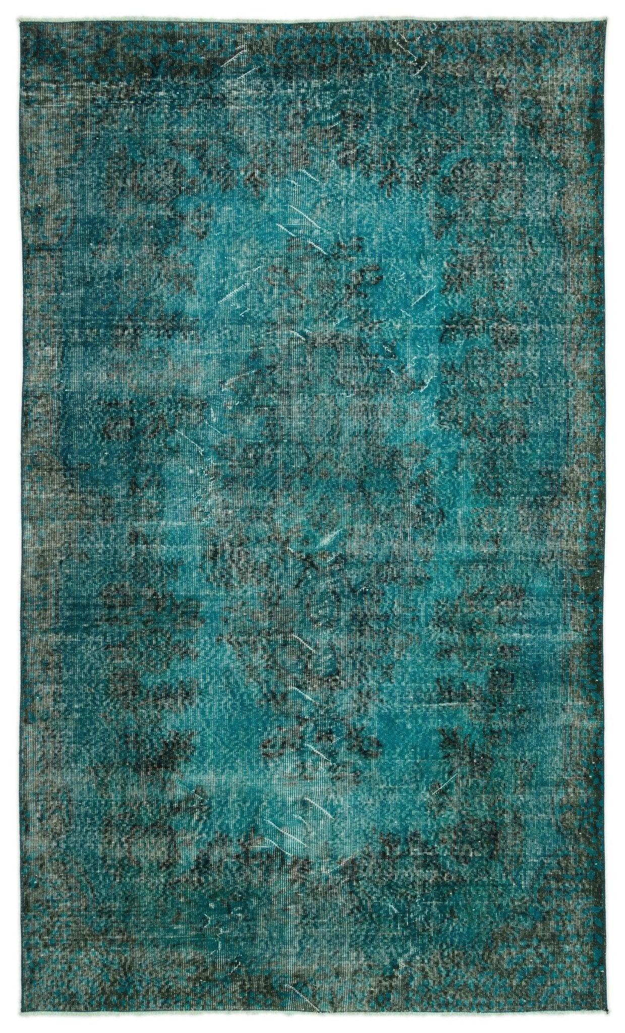 Beyaz Gri Eskitme Madalyonlu Yün Halı 168x281