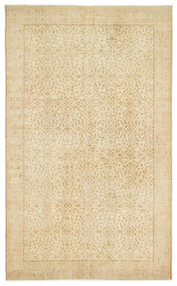 Bej Krem Anadolu Eskitme Geometrik Yün Halı 162x276 - Özel Seri