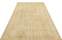 Beige & Cream Floral Vintage Hand-Knotted Rug 162x276 cm (5'4" x 9'1")