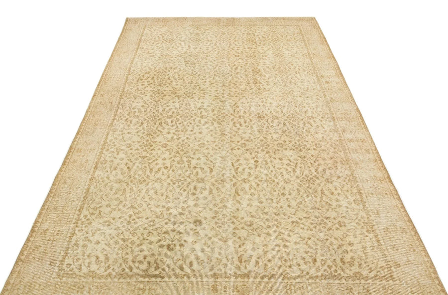 Bej Krem Anadolu Eskitme Geometrik Yün Halı 162x276 - Özel Seri