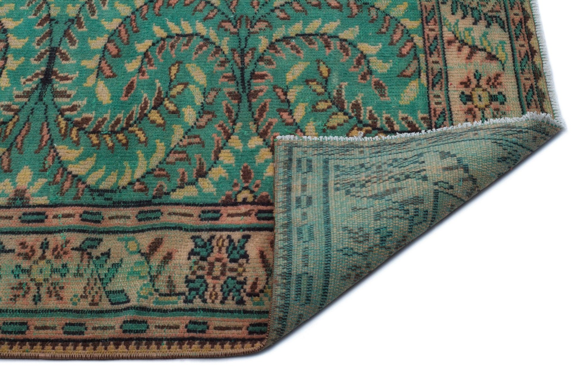 Atina 17977 Yeşil Eskitme Yün El Dokuma Halısı 175 x 274 - El Dokuma - HALI.NET