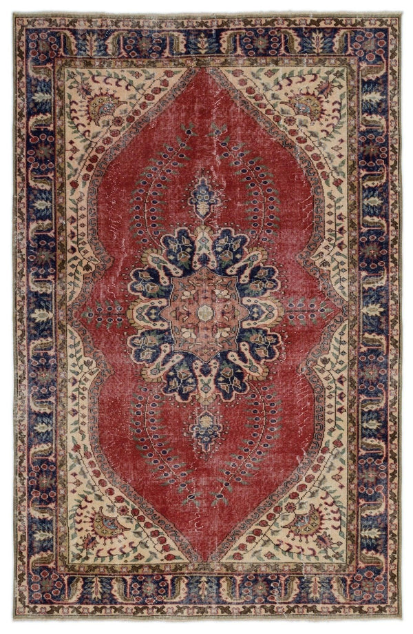 Bej Krem Anadolu Geometrik Klasik Yün Halı 173x270 - Özel Seri