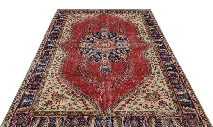 Bej Krem Anadolu Geometrik Klasik Yün Halı 173x270 - Özel Seri