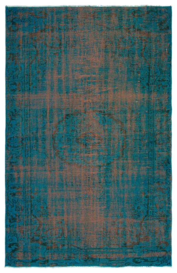Siyah Eskitme Geometrik Yün Halı 167x253