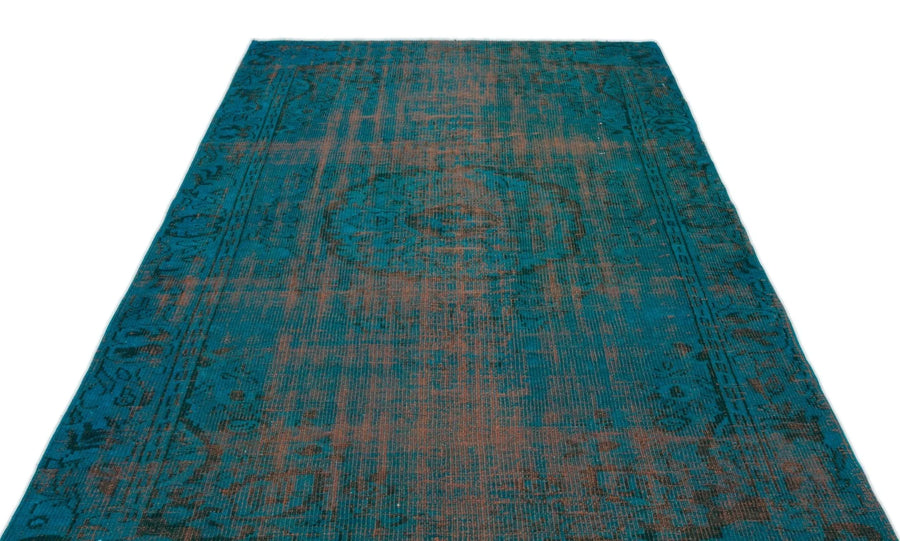 Siyah Eskitme Geometrik Yün Halı 167x253