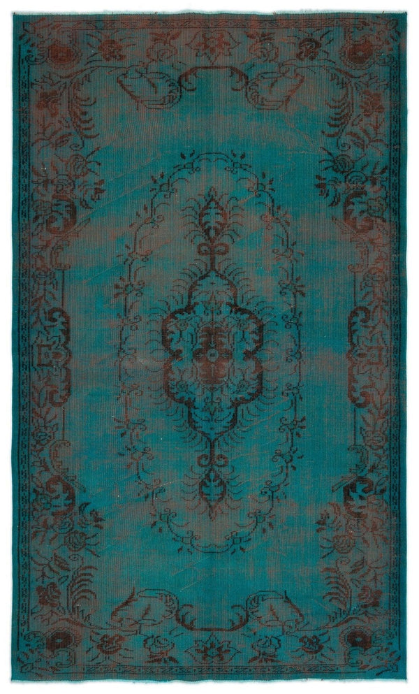 Siyah Eskitme Madalyonlu Yün Halı 183x297