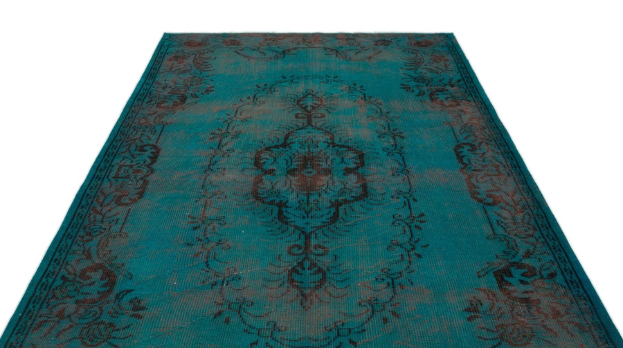 Siyah Eskitme Madalyonlu Yün Halı 183x297