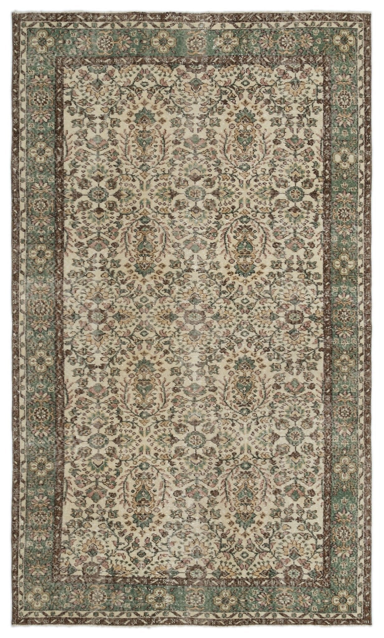 Atina 18427 Bej Eskitme Yün El Dokuma Halısı 162 x 276 - El Dokuma - HALI.NET