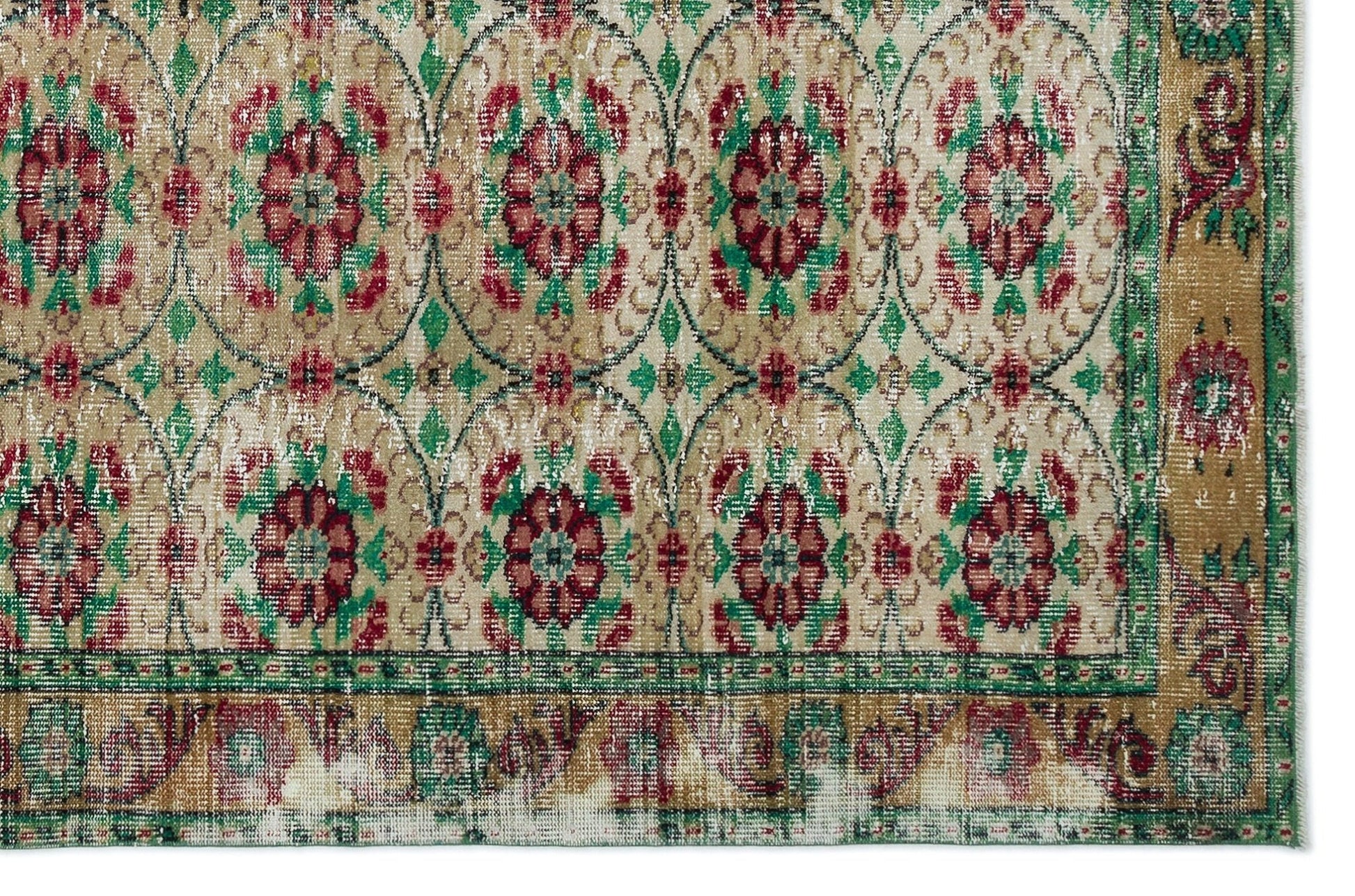 Atina 18732 Bej Eskitme Yün El Dokuma Halısı 189 x 296 - El Dokuma - HALI.NET