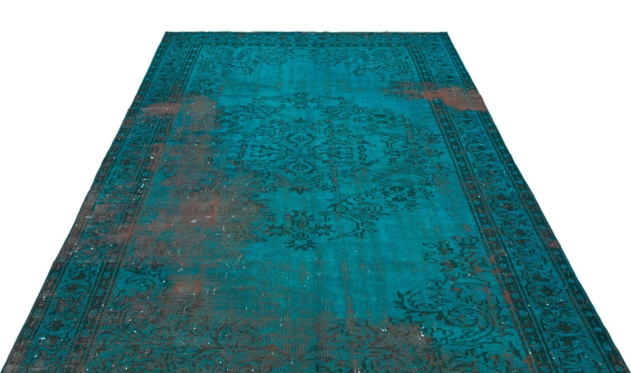 Siyah Eskitme Geometrik Yün Halı 175x282