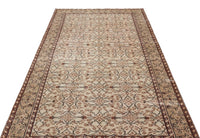 Beige Floral Hand-Knotted Wool Area Rug 148x263 cm (4'10" x 8'8")