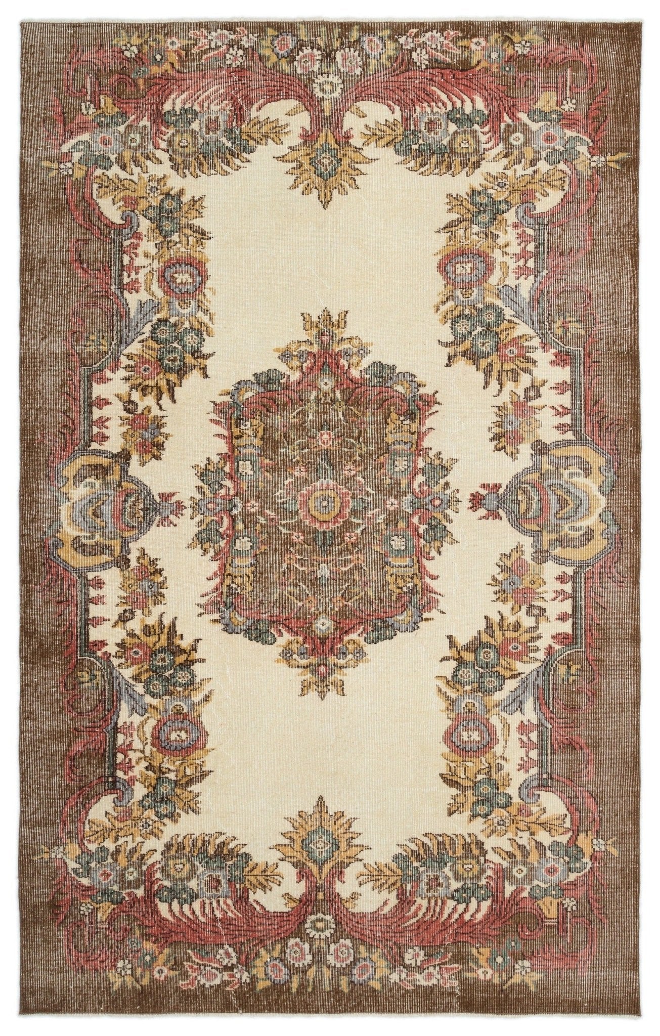 Atina 18901 Bej Eskitme Yün El Dokuma Halısı 173 x 270 - El Dokuma - HALI.NET