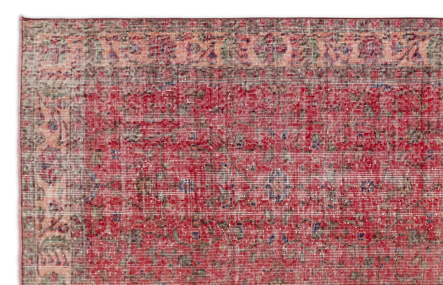 Atina 19253 Kırmızı Eskitme Yün El Dokuma Halısı 168 x 264 - El Dokuma - HALI.NET